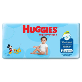Fralda Huggies Tripla Proteção com 36 unidades - R$ 29,99