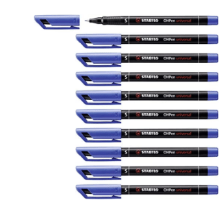 Pack 10 Marcador permanente STABILO OHPen Color azul Punta superfina por 4,68€
