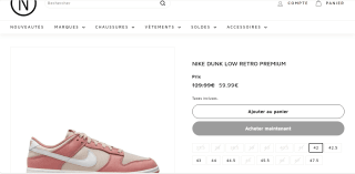 Baskets Nike Dunk Low PRM - Du 42 au 47,5 à 59.99€