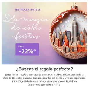 Hasta -22% desde la cadena hotelera RIU.