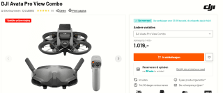 DJI Avata Pro View Combo drone voor €1.019 bij Kamera Express