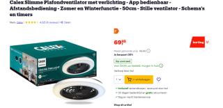 Calex | Smart Plafondventilator | 50cm - Afstelbaar Wit Licht met Afstandsbediening & App Functionaliteit voor €69,95 bij Bol