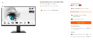 Monitor MSI PRO MP2412 23.8" LED FullHD 100Hz por 82.99€