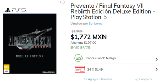 Final Fantasy VII Rebirth Deluxe Edition PS5 por $1,772 en Claro Shop