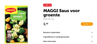 MAGGI Groentesaus vloeibaar 3 pakjes voor €2,49 bij de Coop