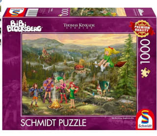 Puzzle de 1000 piezas marca Schmidt Spiele Thomas Kinkade, Kiddinx, Bibi Blocksberg, reunión de jóvenes Brujas por 7,50€