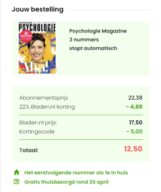 €5 korting op een tijdschrift naar keuze bij Bladen