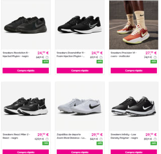 Ofertas hasta 80% descuento Nike calzado y ropa precios de locura calzado desde 8,99€