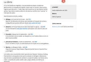 Vuelos i/v al sur de España de 17€ a 63€