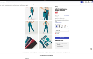 Leggings gimnasia deportiva transpirables alto Niñas S500 Verde por solo 2,99€