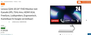 Lenovo Q24i-20 monitor - 24 inch - TÜV Eyesafe voor €109 bij Lenovo