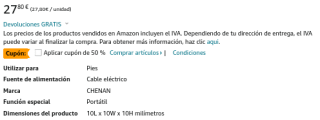 Masajeador de Pies eléctrico 8 Modos y 19 Niveles de Intensidad por 13,90€