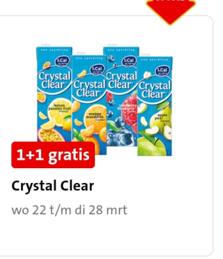 Crestal Clear 1+1 gratis bij Jumbo