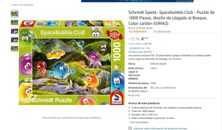 Puzle de 1000 piezas de la marca Schmidt Spiele, saga Spacebubble Club llegada al bosque por 3,50€