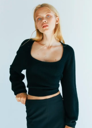 Ribgebreide trui zwart of blauwgrijs voor €6,99 bij H&M