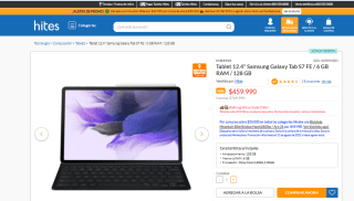 Tablet Samsung Galaxy Tab S7 FE 6 GB RAM128 GB por $459.990