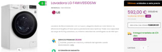 Lavadora de 10.5kg LG F4WV5510S1W por 572€
