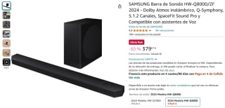 Samsung Barra de Sonido HW-Q800D/ZF por 379,07€