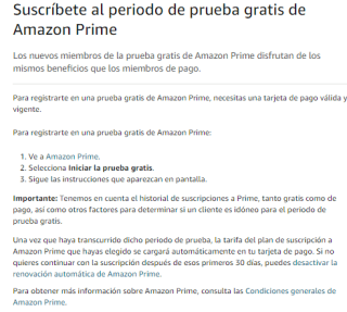 Prueba Amazon Prime Gratis 1 mes