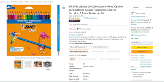 BIC Kids 24 Lápices de Colores para Niños por 2.48€