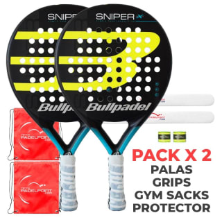 Pack 2 Palas Bullpadel Sniper Yellow + accesorios por 80,95€
