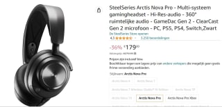 STEELSERIES Arctis Nova Pro Draadloze Gaming Headset voor €179 bij Amazon