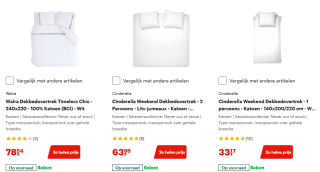 2e halve prijs op dekbedovertrekken bij Bol