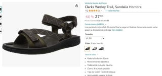 Sandalias Clarks Wesley Trail para Hombre por 27.95€