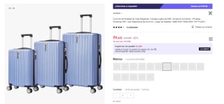 Juego de 3 Maletas Trolley ABS Semirrígidas 4 Ruedas por 59.41€ (Cuenta Nueva 47.41€)