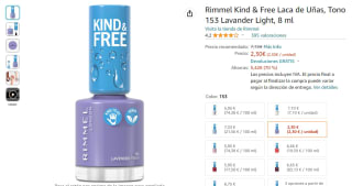 Rimmel Kind & Free Laca de Uñas, Tono 153 Lavander Light, 8 ml por 2,30€