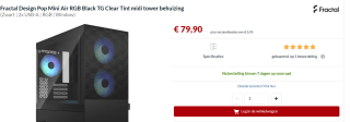 Fractal Design Pop Mini Air RGB Black TG Clear voor €79,90 bij Amazon.nl
