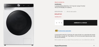 Lavasecadora Samsung Eléctrica 12.5Kg por $13,818 en El Palacio de Hierro