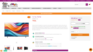 TV TCL 75T7B por 596€