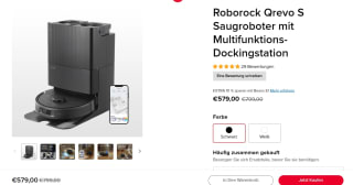 Roborock Qrevo S zwart robotstofzuiger en dweil voor €579 bij Roborck