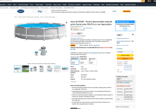 Piscina desmontable Intex 305x76 cm con depuradora por solo 92,14€