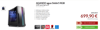 AGANDO agua 5666r5 RGB AMD Ryzen 5 5600 6x 4,4GHz voor €699 in de Agando-shop