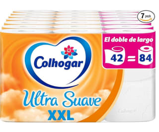 Colhogar Ultra Suave XXL 7x6 - Papel Higiénico Suave - 2 Capas - Paquete de 42 Rollos Extra por 14,50€