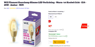 WIZ LED E14 Kaarslamp (B35) Filament Goud 25W voor €9,01 bij Bol