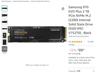 Grab a Samsung 970 EVO Plus 2TB SSD from Amazon as low as £73.26