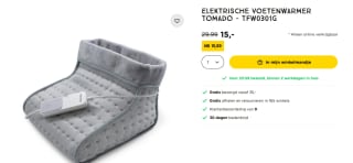 Tomado TFW0301G - Elektrische voetenwarmer voor €15 bij Xenos