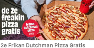 Frikan Dutchman pizza 1+1 gratis bij Domino's