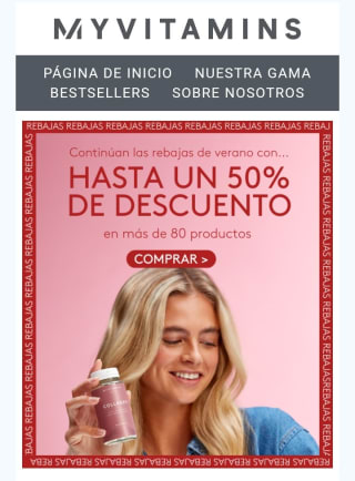 Hasta -50% de Descuento en Myvitamins.