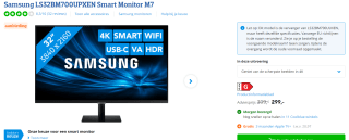 Samsung LS32BM700UPXEN Smart Monitor M7 voor €299 bij Coolblue