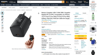 Baseus Cargador USB C GAN 30W por 9,59€