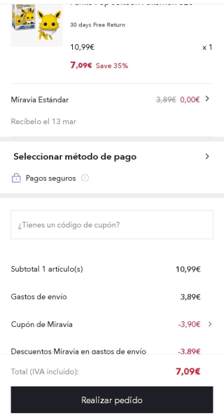 Funko Pop Jolteon Pokémon 628 por 7,09€.