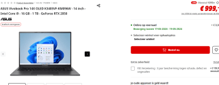 ASUS Vivobook Pro 14X OLED K3405VF-KM096W - 14 inch voor €999 bij de Mediamarkt