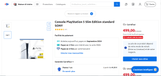 Console PlayStation 5 Slim Edition standard à 499€