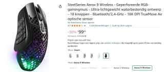 Steelseries Aerox 9 Wireless muis voor €99 bij Amazon