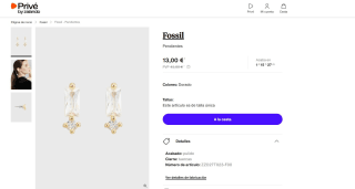 Pendientes marca Fossil por tan sólo 13€