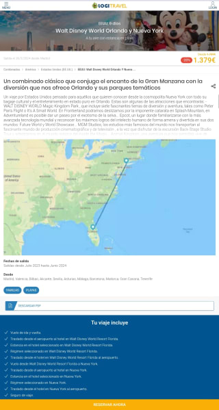 NUEVA YORK Y WALT DISNEY WORLD ORLANDO 9 DÍAS CON VUELOS + TRASLADOS + HOTELES desde 1,379€ PxPm2